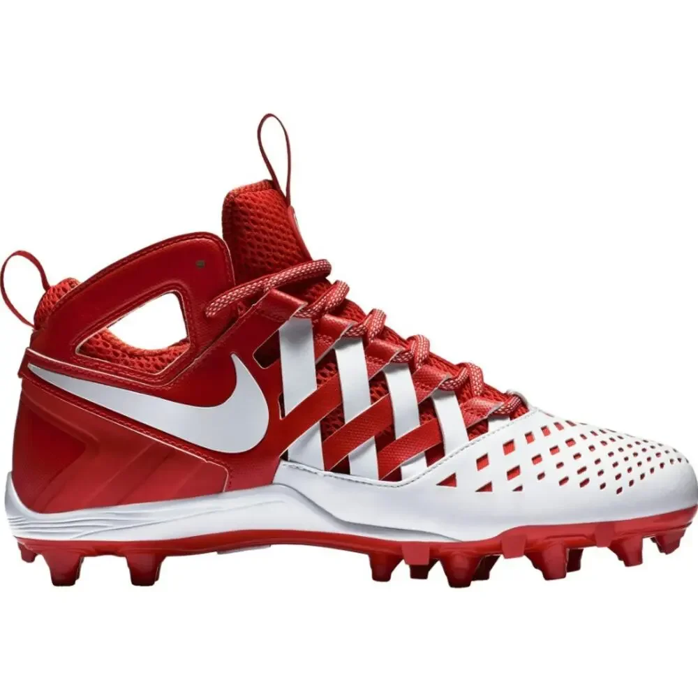 Nike‎ Huarache V Elite Lacrosse Cleats 807142-611 Challenge Red/White Mens 8.5